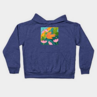 Whismical Bird with boots on Kids Hoodie